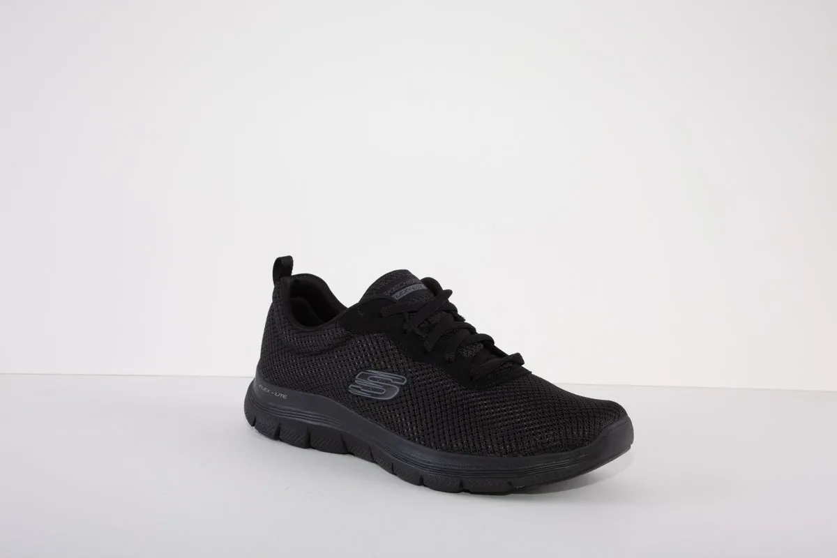 SKECHERS 149303  FLEX APPEAL 4.0 BRILLIANT VIEW LACED TRAINER - BLACK