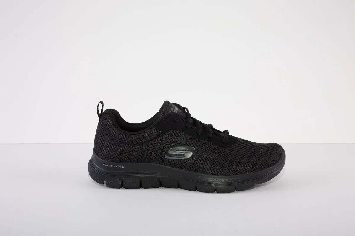 SKECHERS 149303  FLEX APPEAL 4.0 BRILLIANT VIEW LACED TRAINER - BLACK