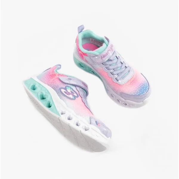 Skechers 302315L/LVMT FLUTTER HEART LIGHTS - SIMPLY LOVE Girls Trainers Lavender/Multi