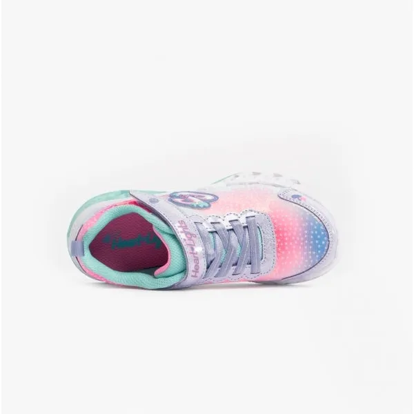 Skechers 302315L/LVMT FLUTTER HEART LIGHTS - SIMPLY LOVE Girls Trainers Lavender/Multi