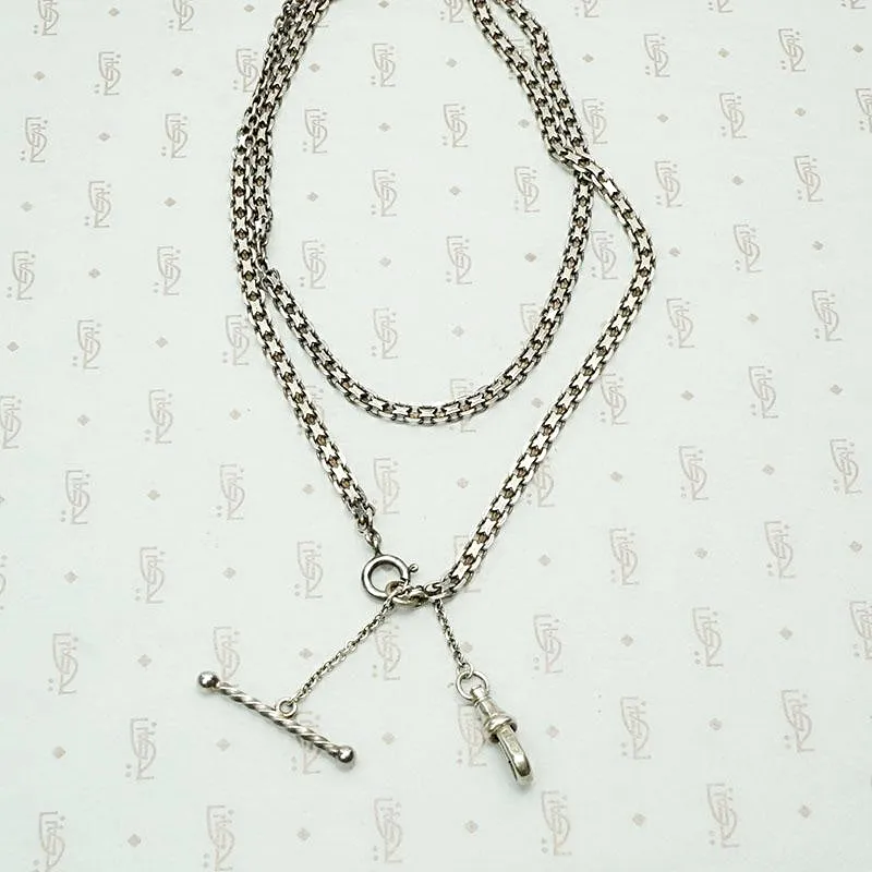 Sterling Flat & Flexible Married Chain with Hook & Bar