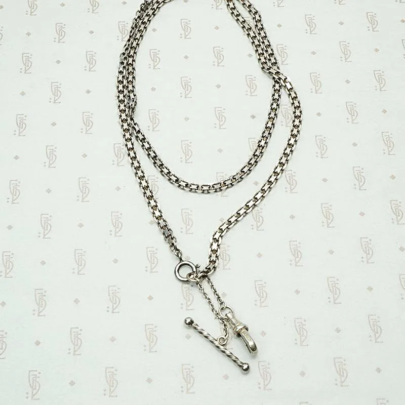Sterling Flat & Flexible Married Chain with Hook & Bar