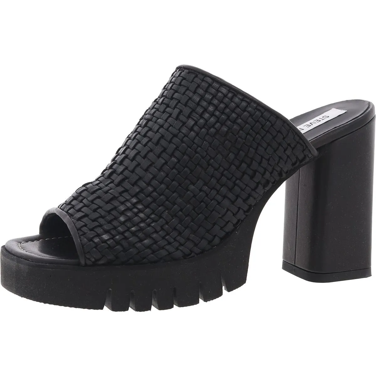 Steve Madden Womens Fayth Leather Slip-On Mule Sandals