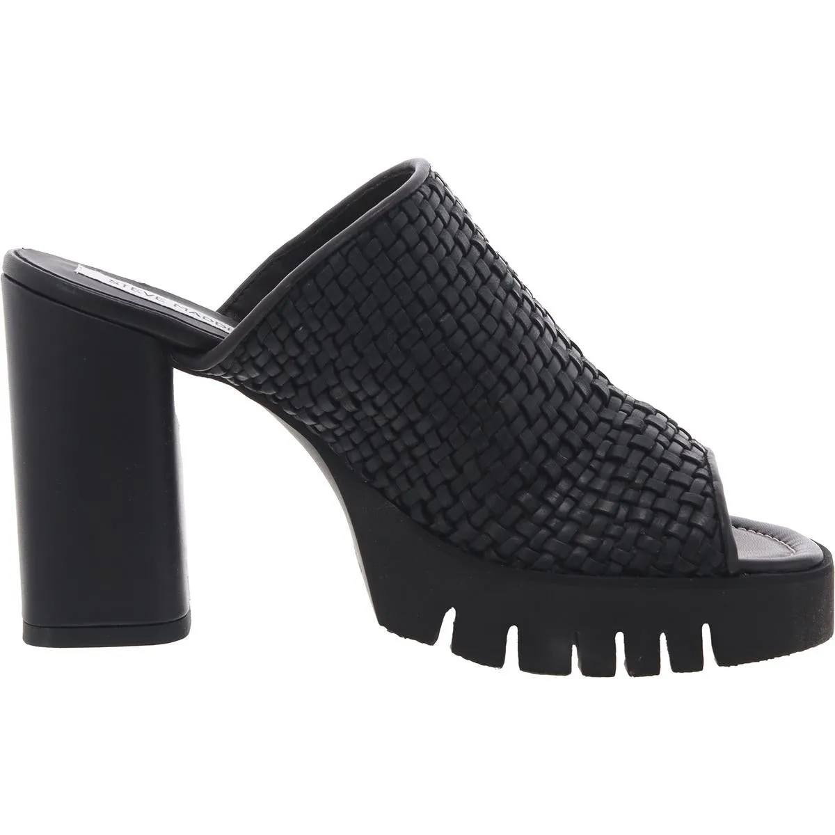 Steve Madden Womens Fayth Leather Slip-On Mule Sandals