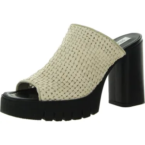 Steve Madden Womens Fayth Leather Slip-On Mule Sandals