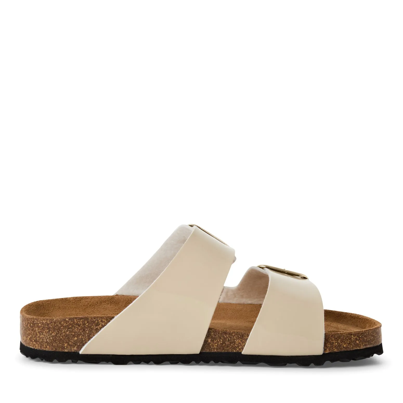 TAMARIS - 27503-253 FLAT DOUBLE STRAP MULE - NUDE PATENT