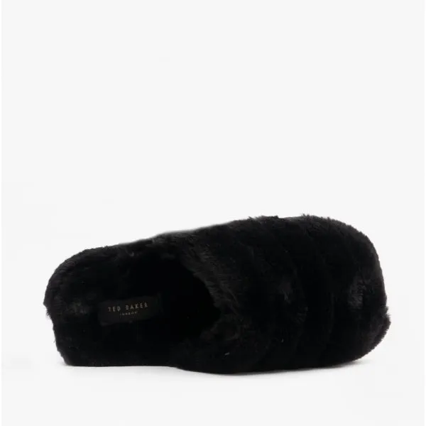 Ted Baker LOPSEY Womens Faux Fur Mule Slippers Black