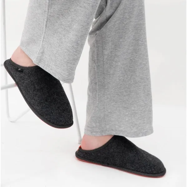 Ted Baker SIMONN Mens Felt Mule Slippers Dark Grey