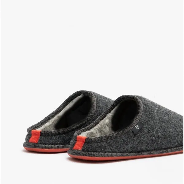 Ted Baker SIMONN Mens Felt Mule Slippers Dark Grey