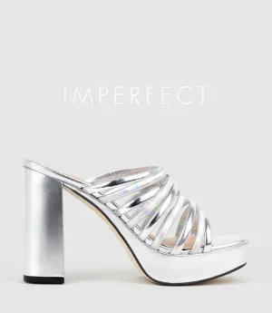 TESTRA115 Strappy Platform Slide in Silver