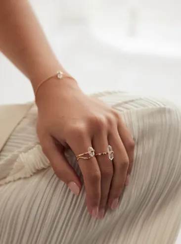 Tiny Calm Crystal Ring