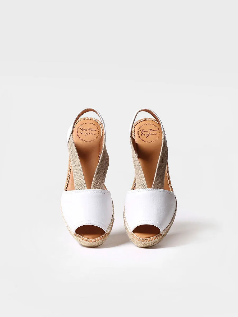 Toni Pons Flat Leather Sandal White