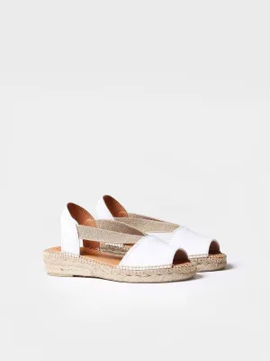 Toni Pons Flat Leather Sandal White