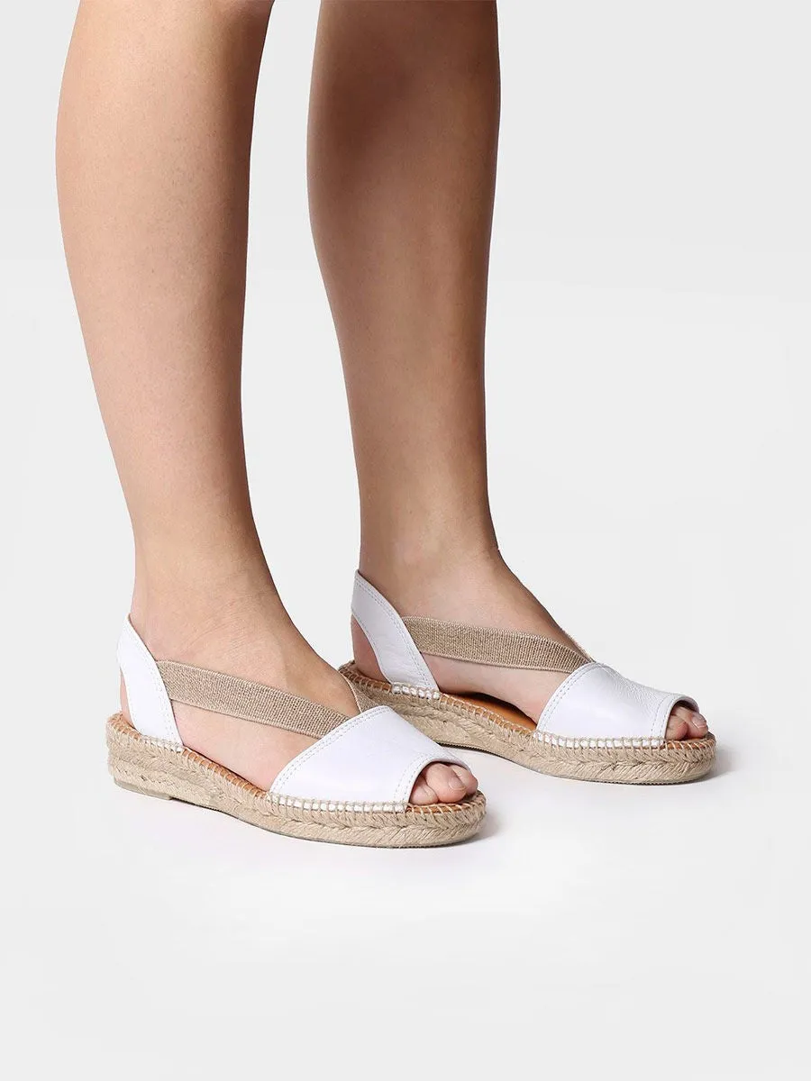 Toni Pons Flat Leather Sandal White