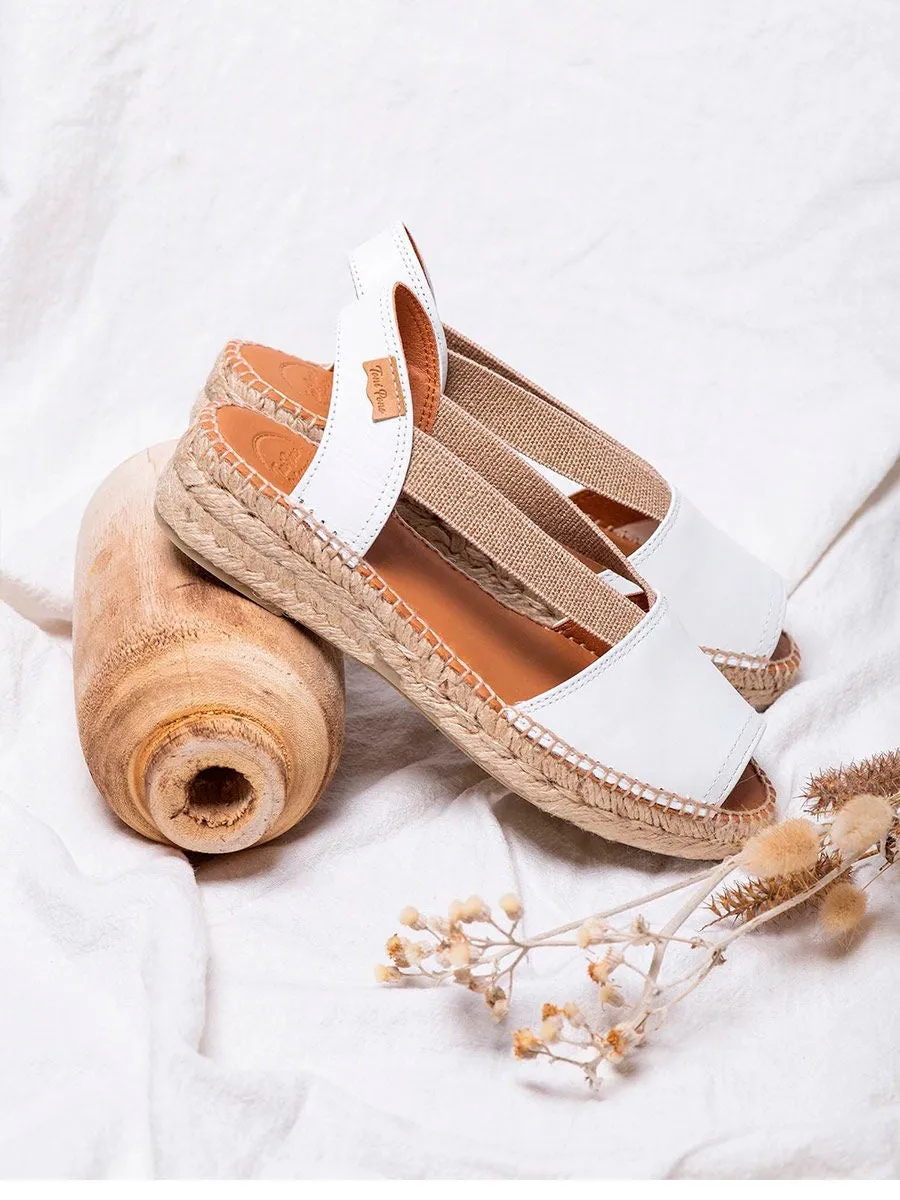 Toni Pons Flat Leather Sandal White