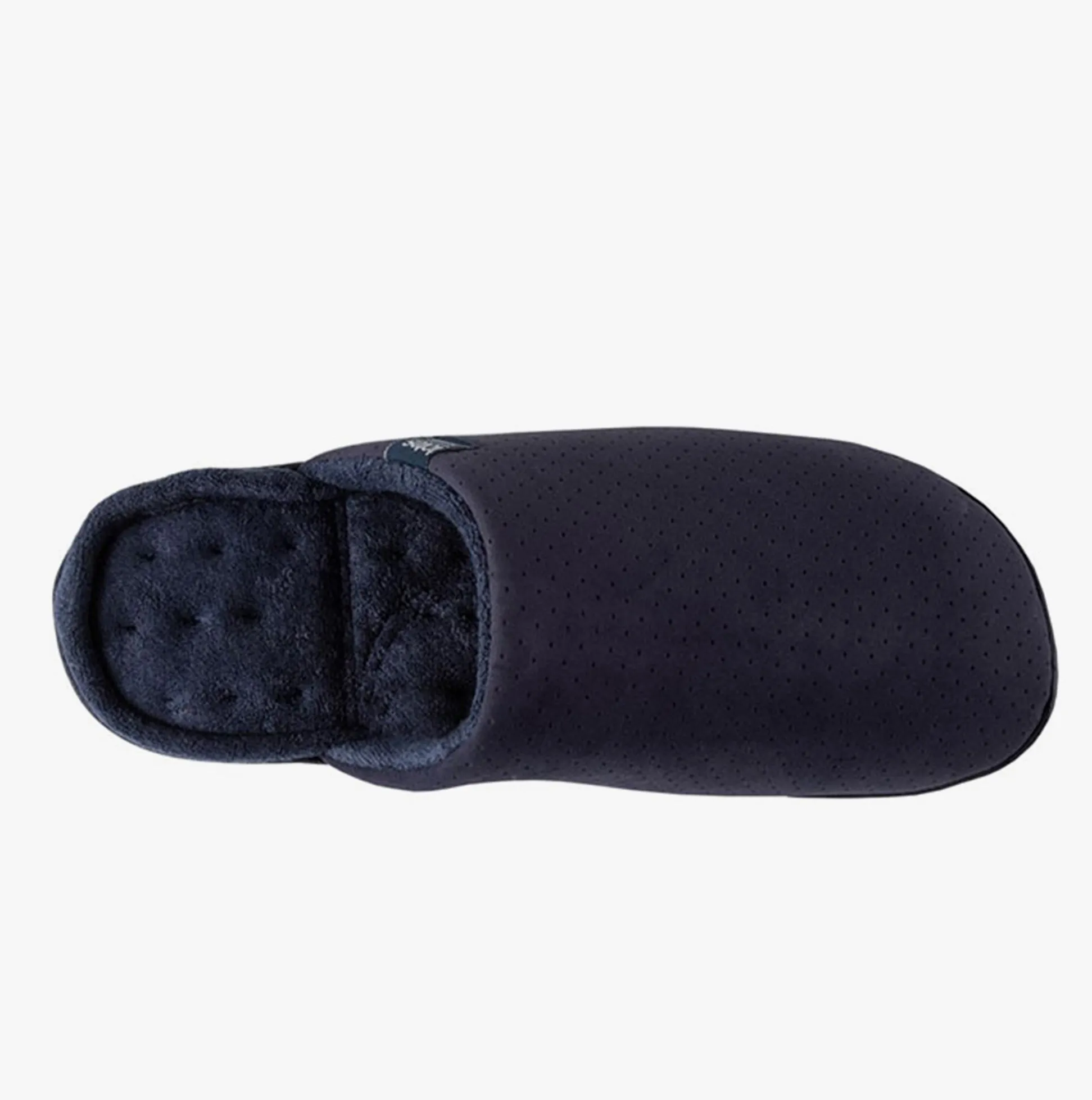 Totes Isotoner PERFORATED SUEDETTES Mens Mule Slippers Navy