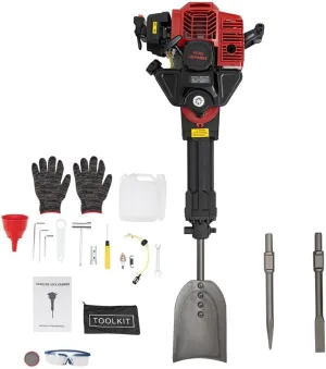 Trench Digger, 52CC 2 Stroke Gas Powered Garden Tree Digger, Petrol Engine Tree Digger with Single Cylinder & Air-Cooled, Handheld Trencher Digger Machine for Garden/Farm/Lawn