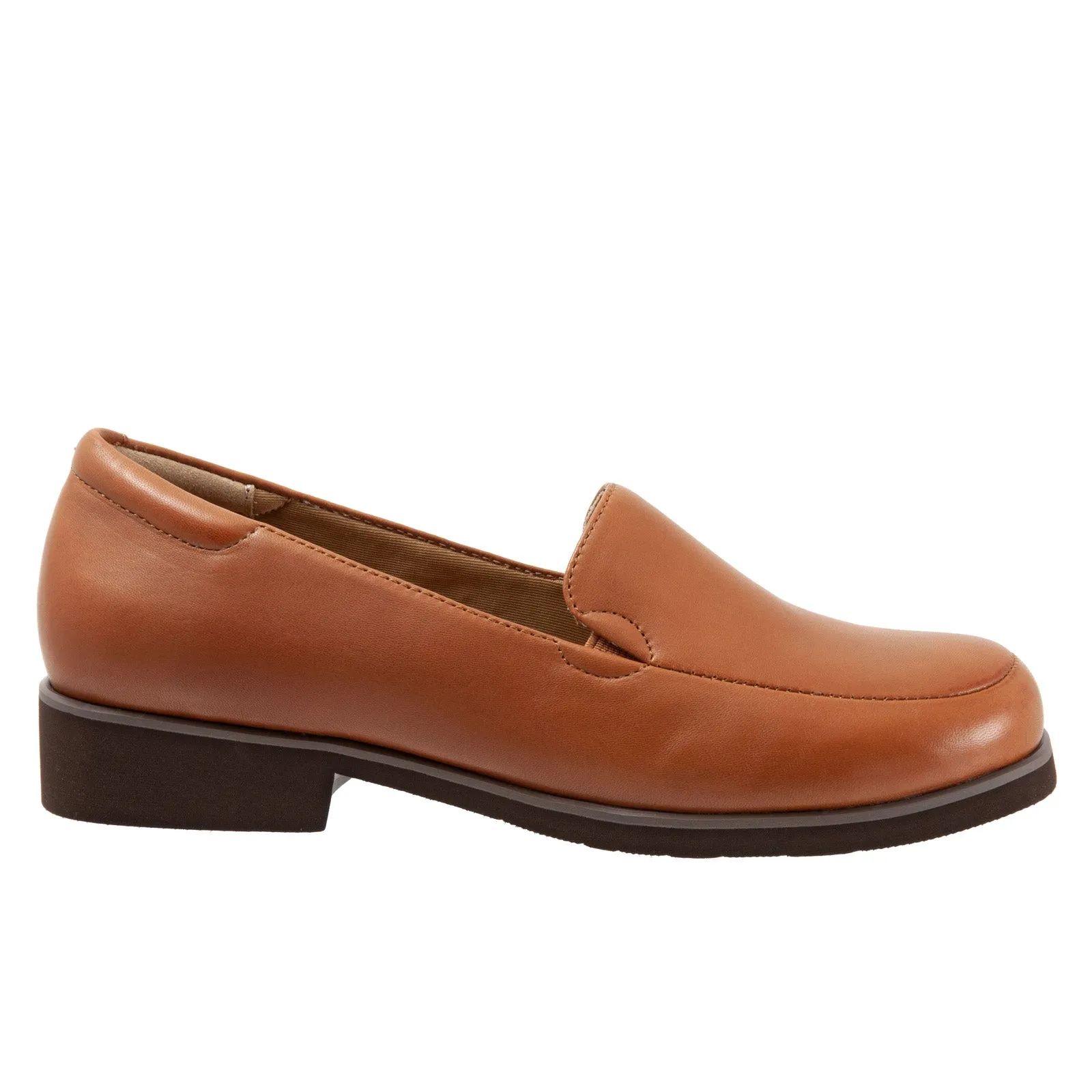 Trotters Jaiden T2058-215 Womens Brown Leather Loafer Flats Shoes