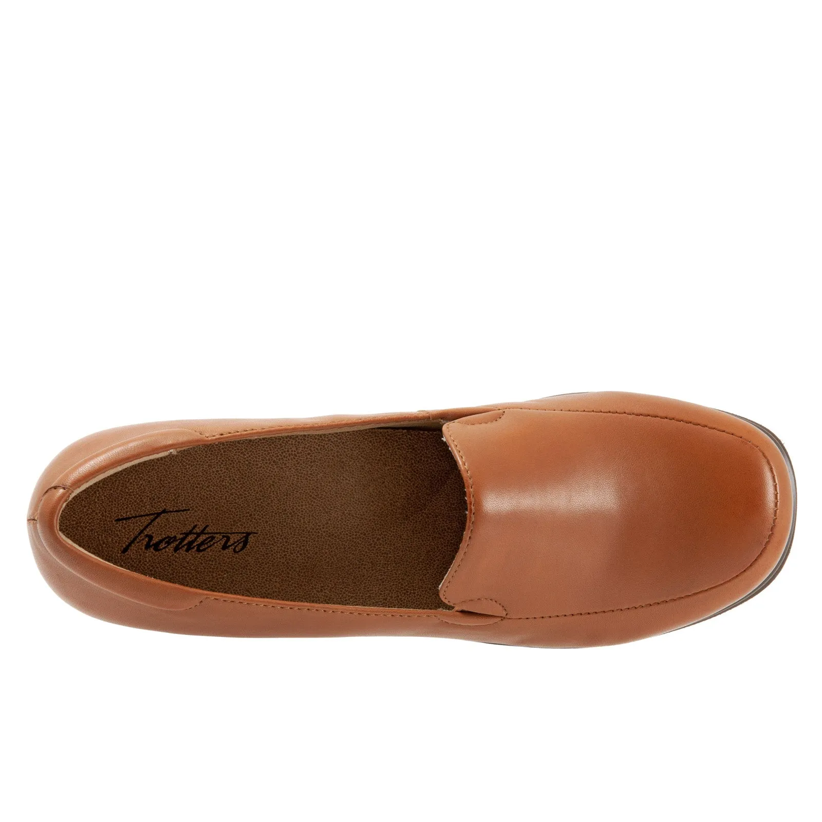 Trotters Jaiden T2058-215 Womens Brown Leather Loafer Flats Shoes