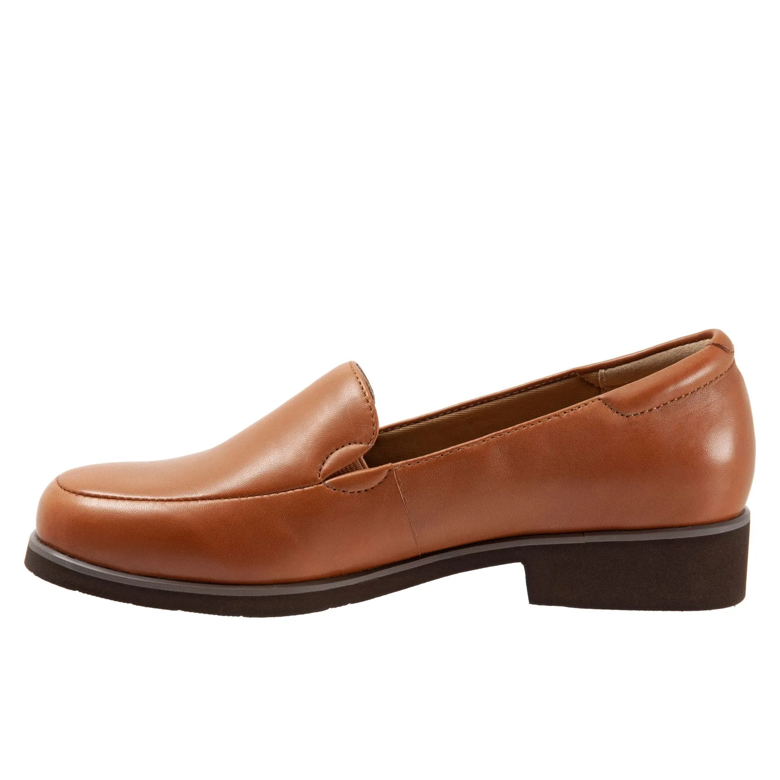 Trotters Jaiden T2058-215 Womens Brown Leather Loafer Flats Shoes