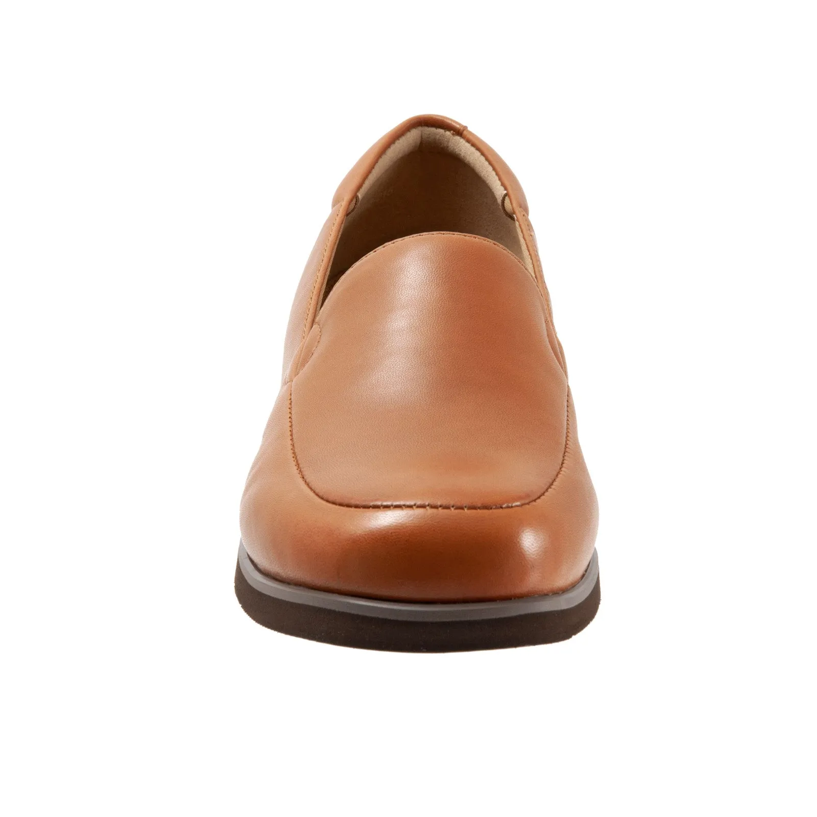 Trotters Jaiden T2058-215 Womens Brown Leather Loafer Flats Shoes