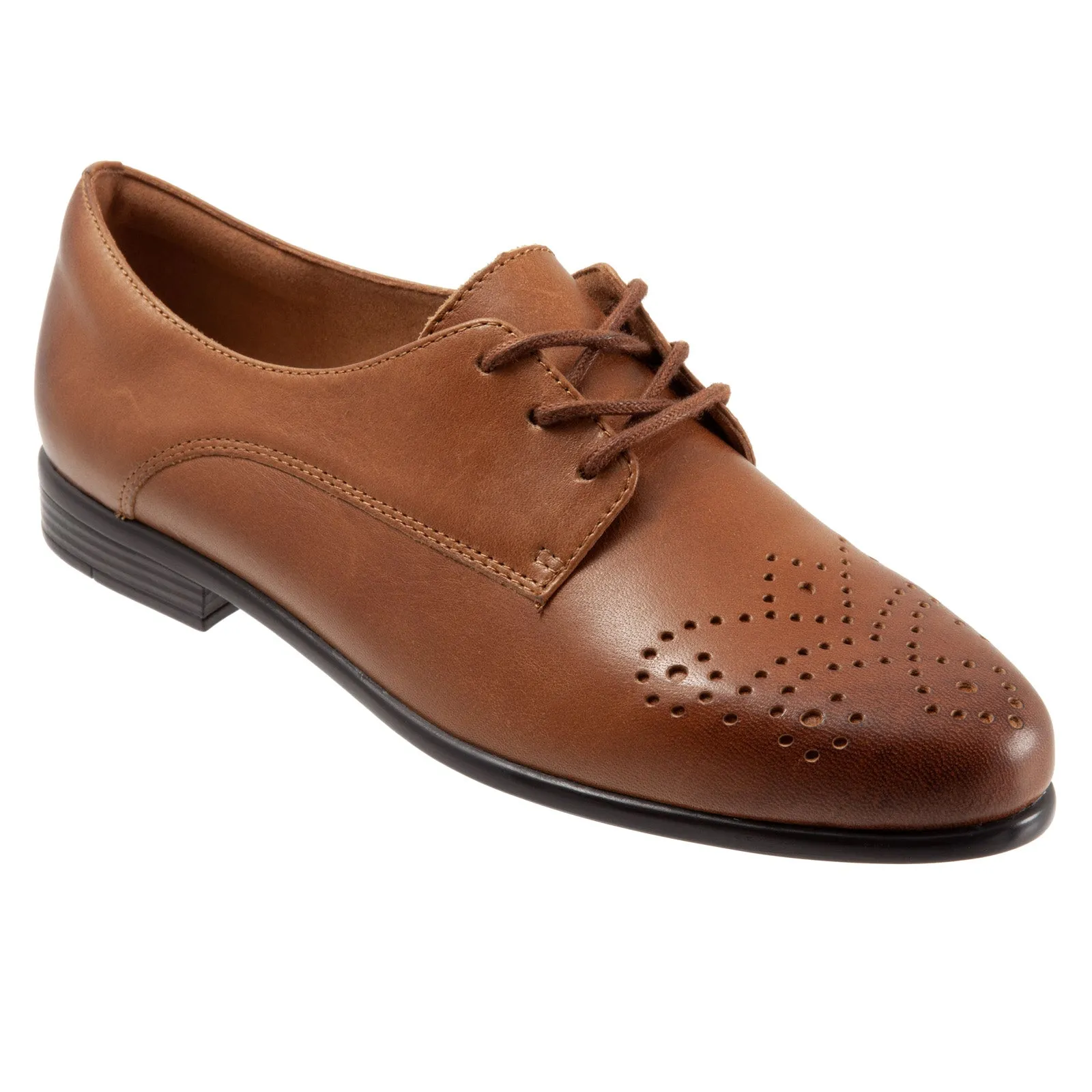 Trotters Livvy T2062-215 Womens Brown Wide Leather Loafer Flats Shoes