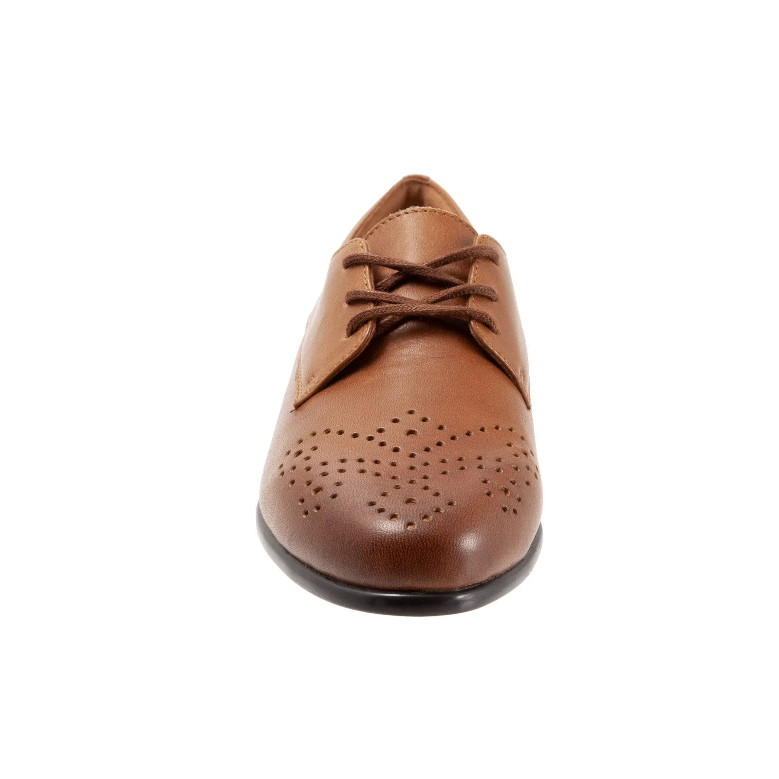 Trotters Livvy T2062-215 Womens Brown Wide Leather Loafer Flats Shoes