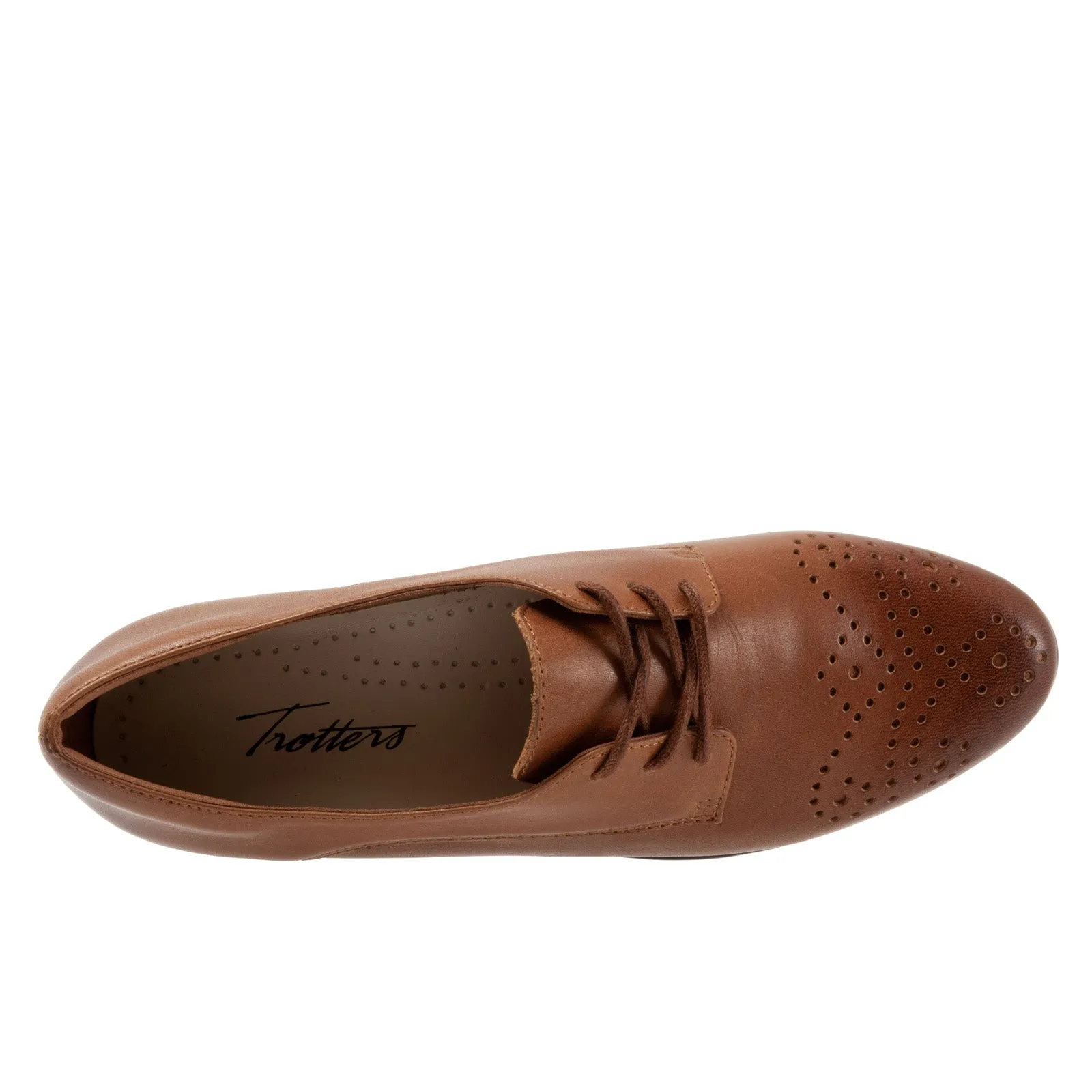 Trotters Livvy T2062-215 Womens Brown Wide Leather Loafer Flats Shoes