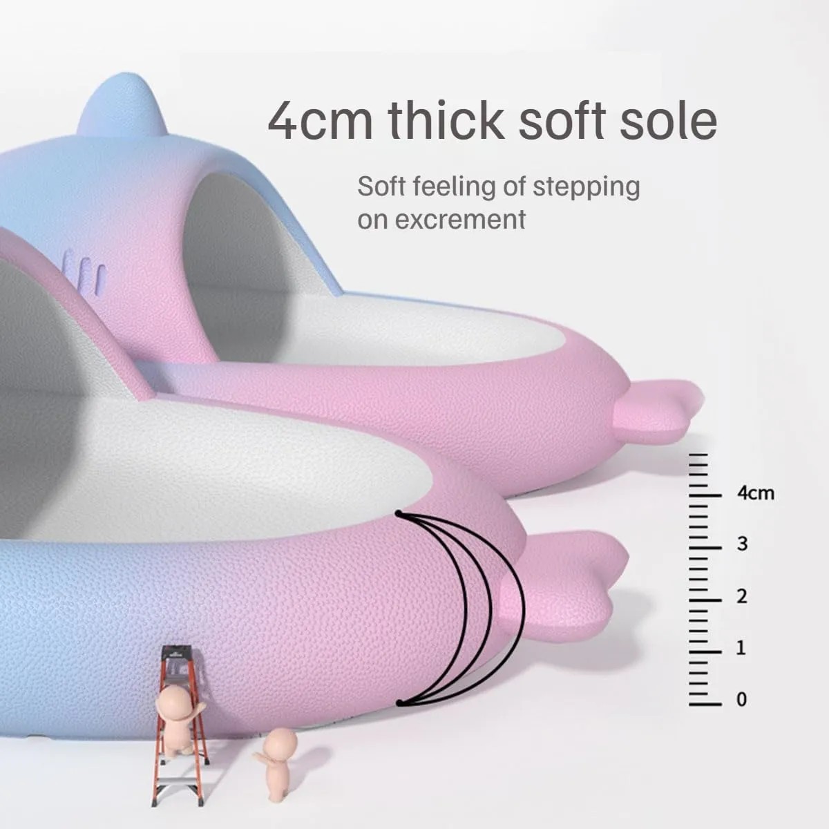 Two-color Gradient Shark Slides,Men'S And Women'S Indoor And Outdoor Shark Cloud Slippers,Non-Slip Thick-Soled Summer Beach Sandals