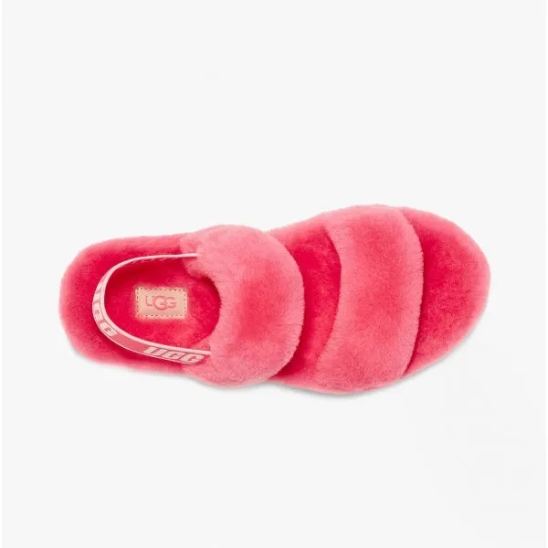 UGG OH YEAH Womens Sheepskin Slingback Slippers Strawberry Sorbet
