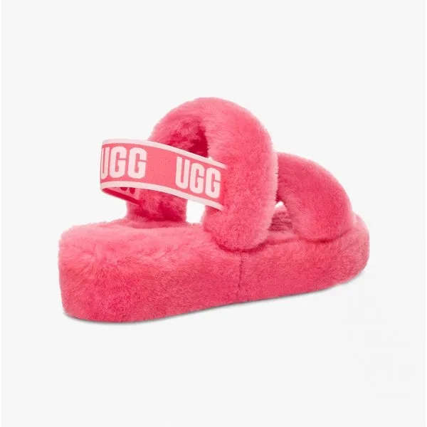 UGG OH YEAH Womens Sheepskin Slingback Slippers Strawberry Sorbet