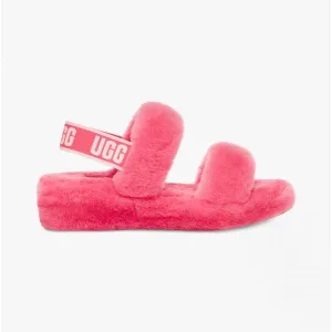 UGG OH YEAH Womens Sheepskin Slingback Slippers Strawberry Sorbet