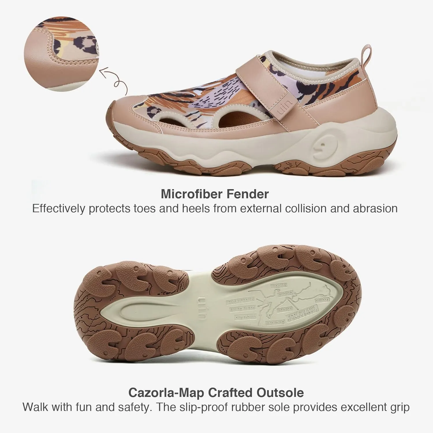 UIN Women's Outdoor Sandal Closed Toe Lightweight Walking Summer Travel Hiking Water Shoes