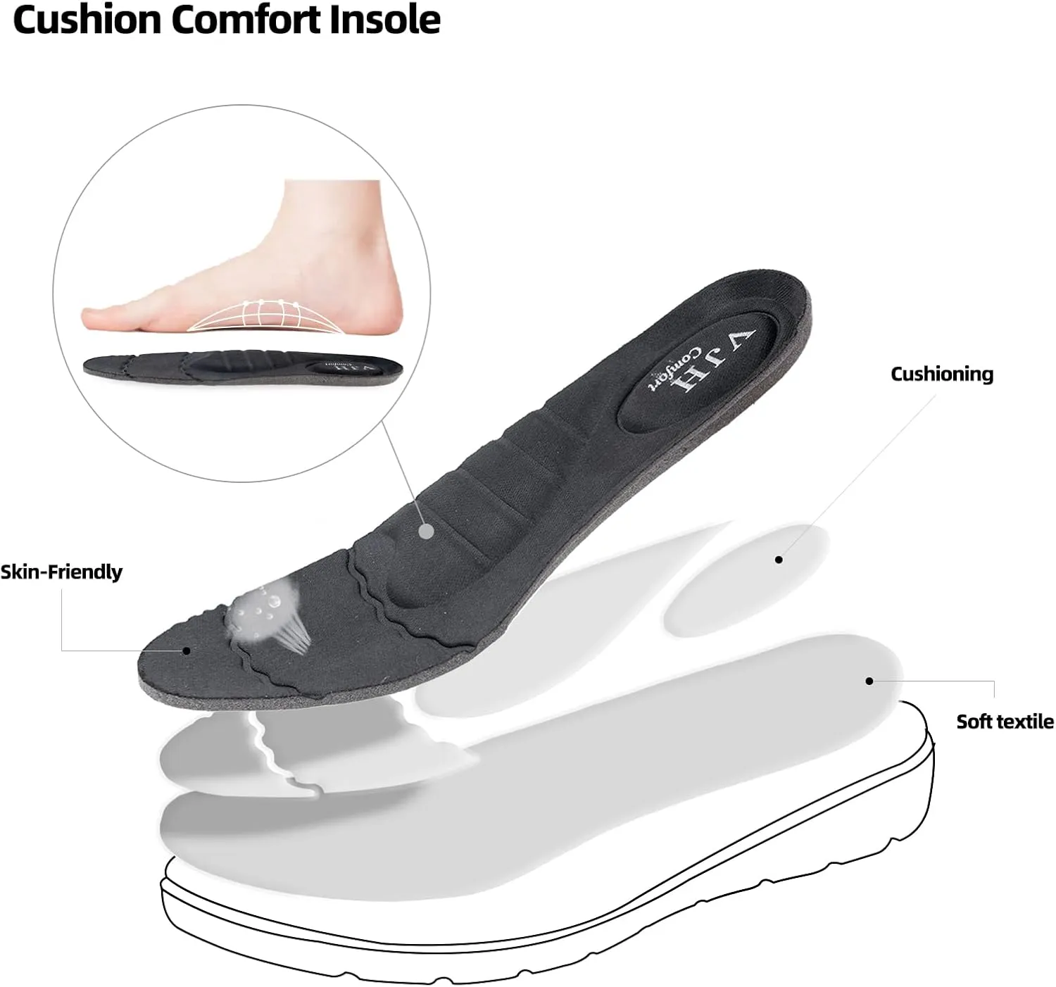 VJH confort Women’s Mary Jane Flats Comfortable Round Toe Arch Support Walking Shoes