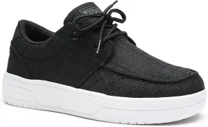 Womens Canvas Loafers Casual Flats Fashion Walking Sneakers with Arch Support Slip On Shoes for Plantar Fasciitis Black Size 7