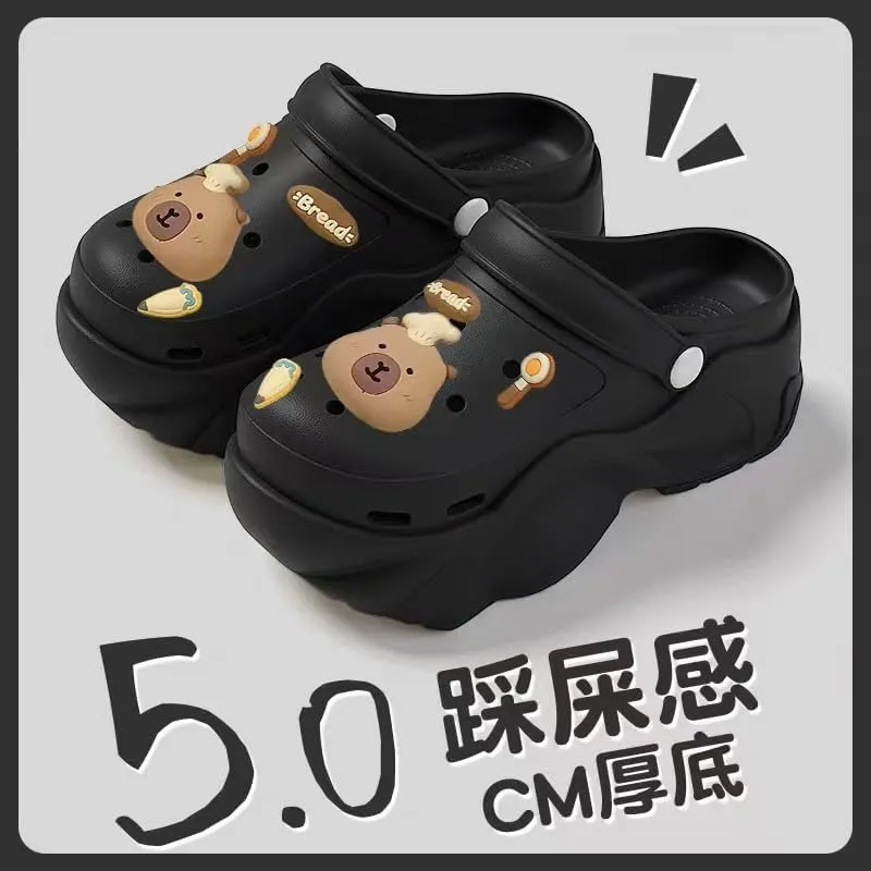 Women's Clogs Thick-Soled Clogs Sandals Women Cute Cartoon Eva Closed Toe Slippers Non-Slip Beach Sandals