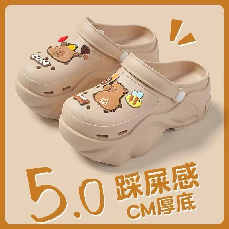 Women's Clogs Thick-Soled Clogs Sandals Women Cute Cartoon Eva Closed Toe Slippers Non-Slip Beach Sandals