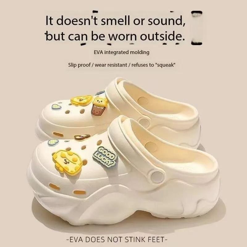 Women's Clogs Thick-Soled Clogs Sandals Women Cute Cartoon Eva Closed Toe Slippers Non-Slip Beach Sandals