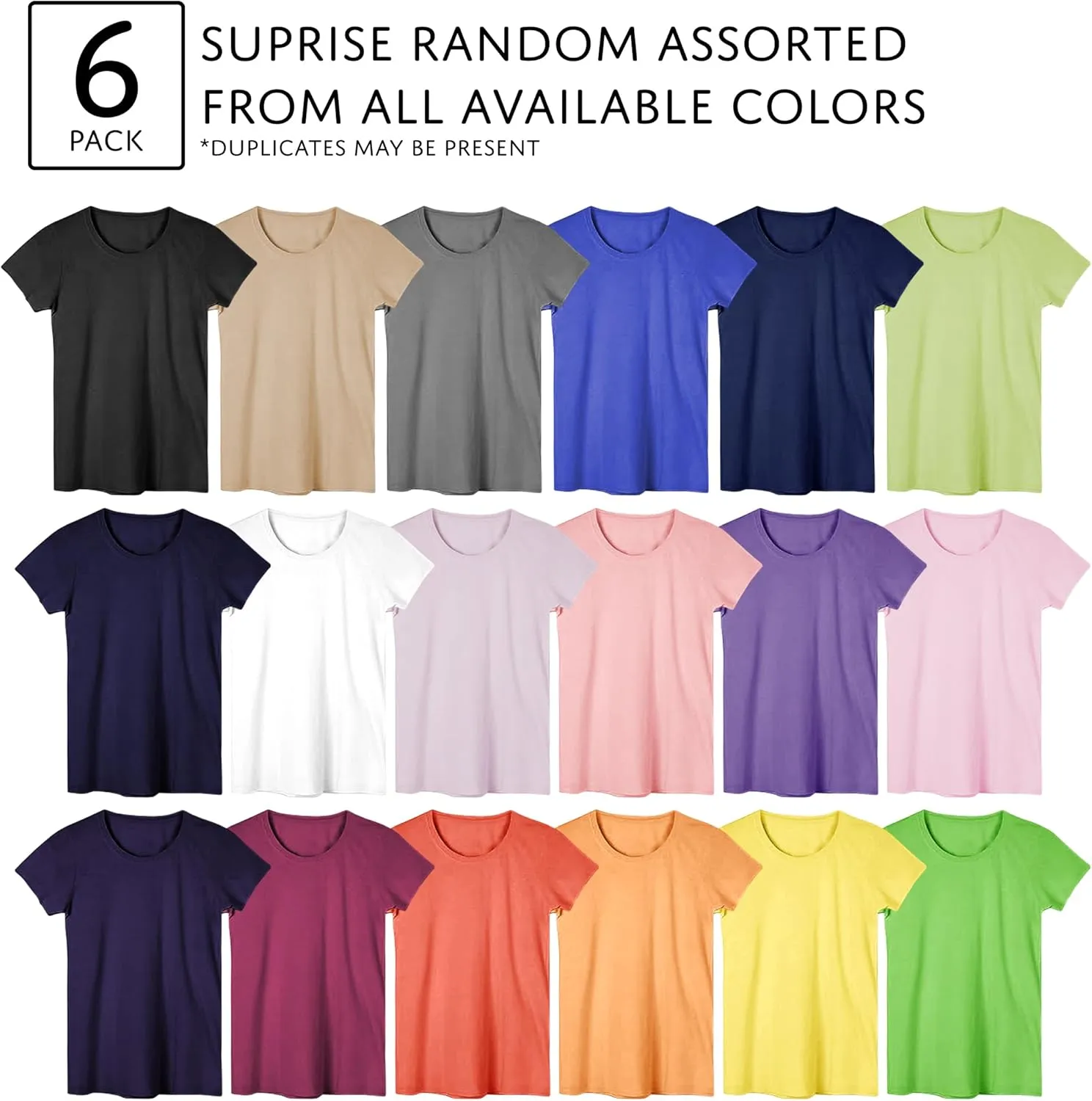 Women's Everyday Flowy Slub Burnout Active Casual Workout Crew T Shirt Tops | Multi Packs & Colors