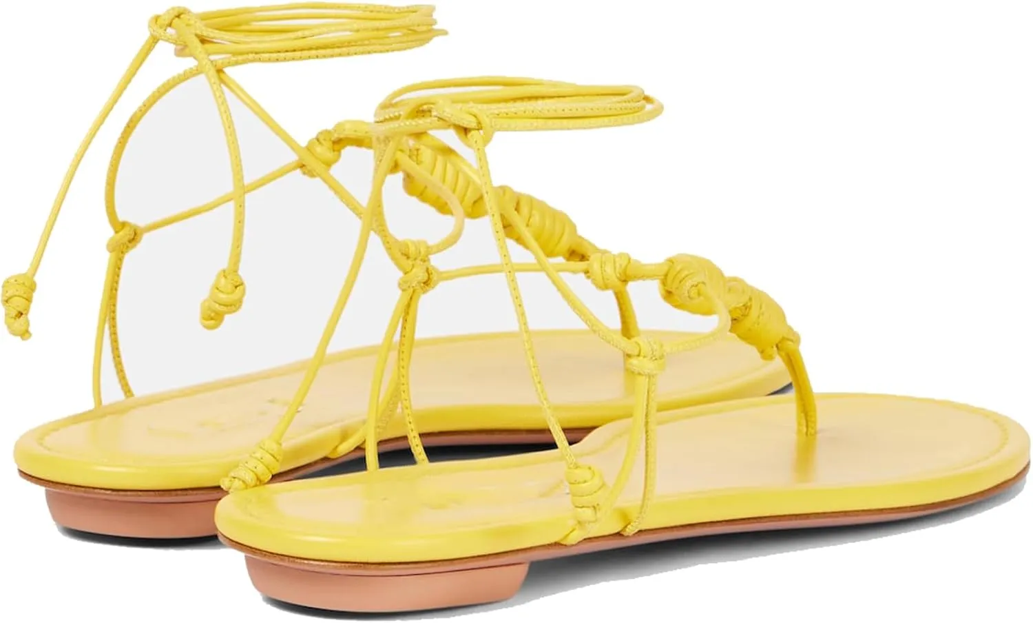 Womens Flat Lace-Up Thong Sandals Strappy Gladiator Flats Open Toe Summer Beach Shoes