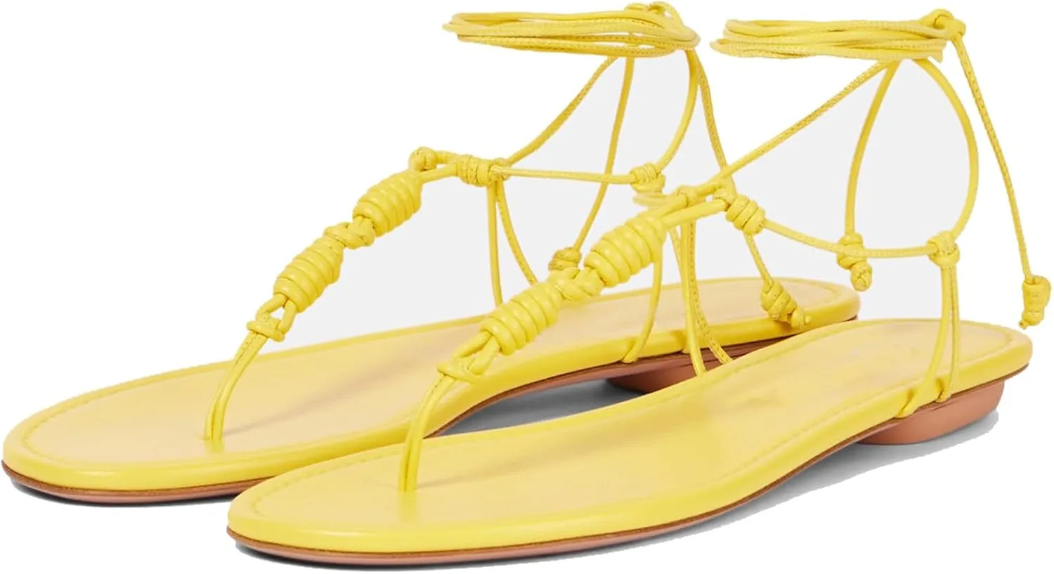 Womens Flat Lace-Up Thong Sandals Strappy Gladiator Flats Open Toe Summer Beach Shoes