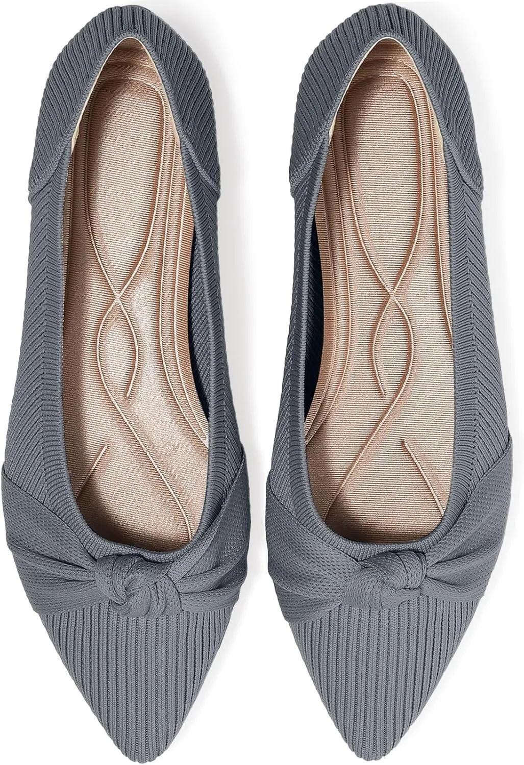 Women's Flats Shoes Comfortable Dressy Pointed Toe Knit Washable Ballet Flat
