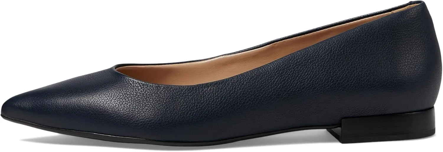 Womens Genuine Leather Comfort Slip on Pointed Toe Dress Flat