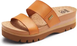 Women's Higher Platform Sandals Arch Support Beach Slides for Woman Orthotic Summer Causal Cork Footbed Slip on Cushion Cute 2 Strap Flatform 2.2IN sandalias de mujer