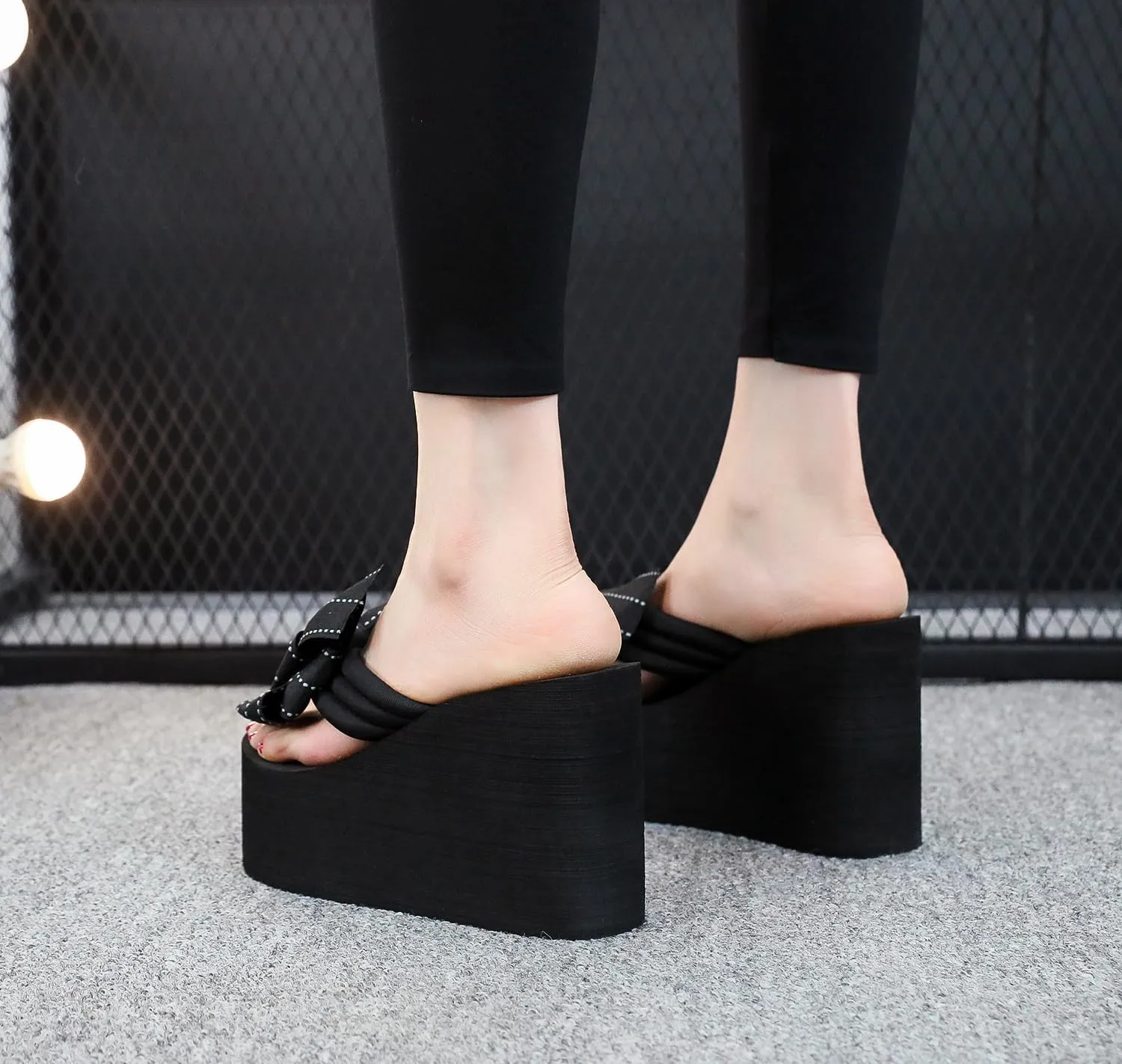 Womens Platform Wedge Flip Flops Chunky High Heel Sandals Summer Beach Thong Heeled Sandal Slippers for Women