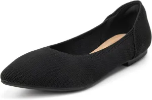 Women's Pointed Toe Breathable Knit Flats Shoes Soft Slip On Dress Ballet Flats for Women Comfortable Casual Work Driving Lightweight Knitted Flat Loafers