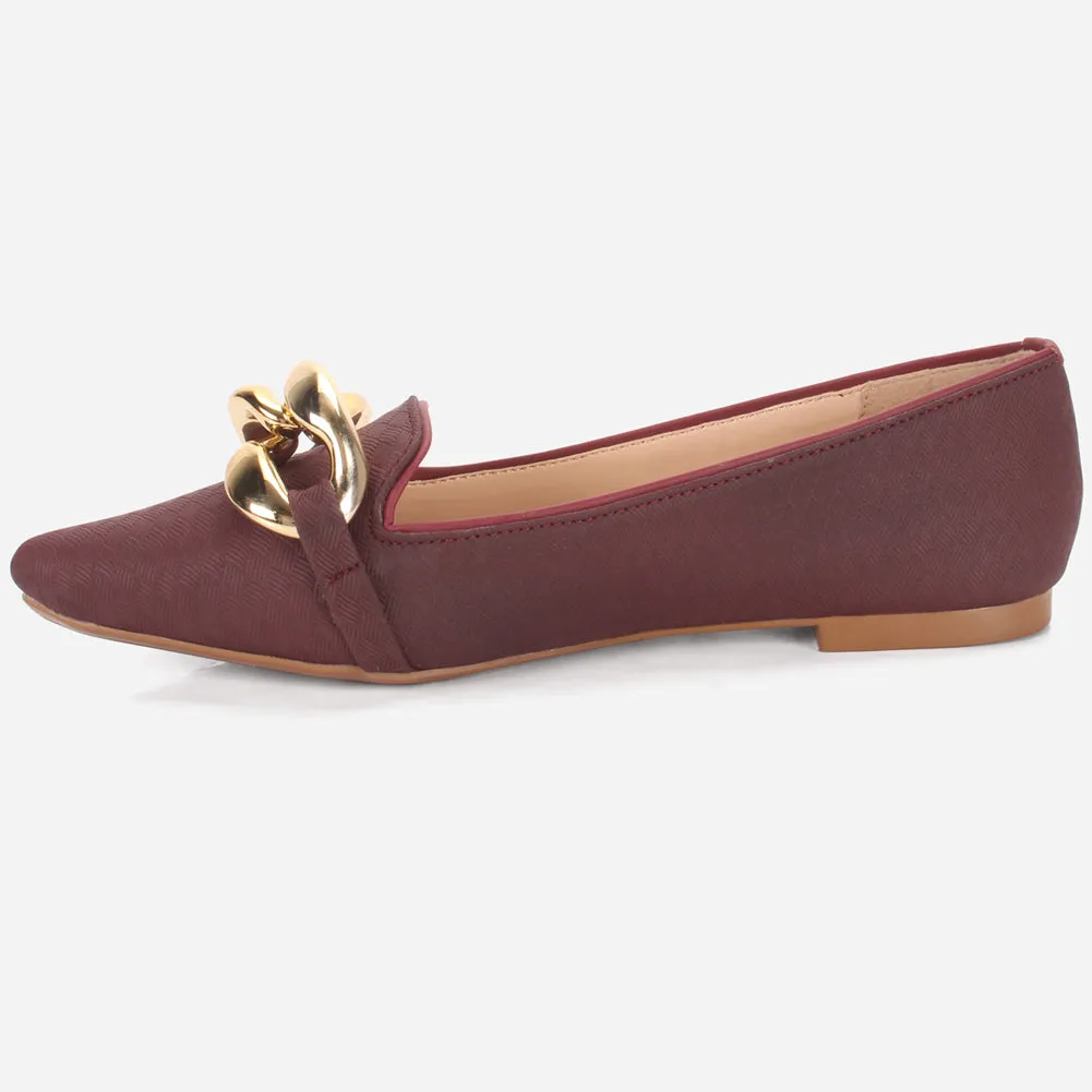 Women's "BATTY" Pointed Toe Decorated Flat Pumps