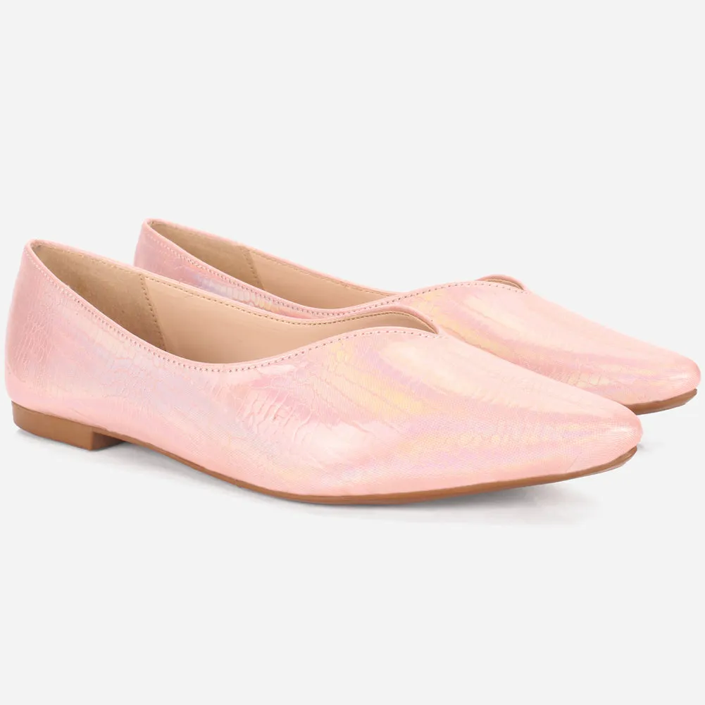 Women's "GLIZ" Pointed Toe Decorated Flat Pumps