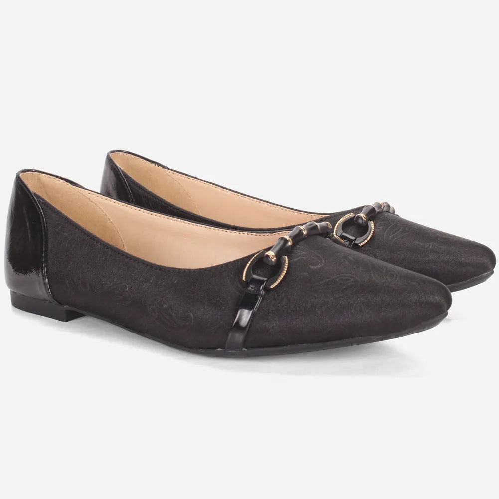 Women's "PARTIA" Pointed Toe Slip On Flat Pumps