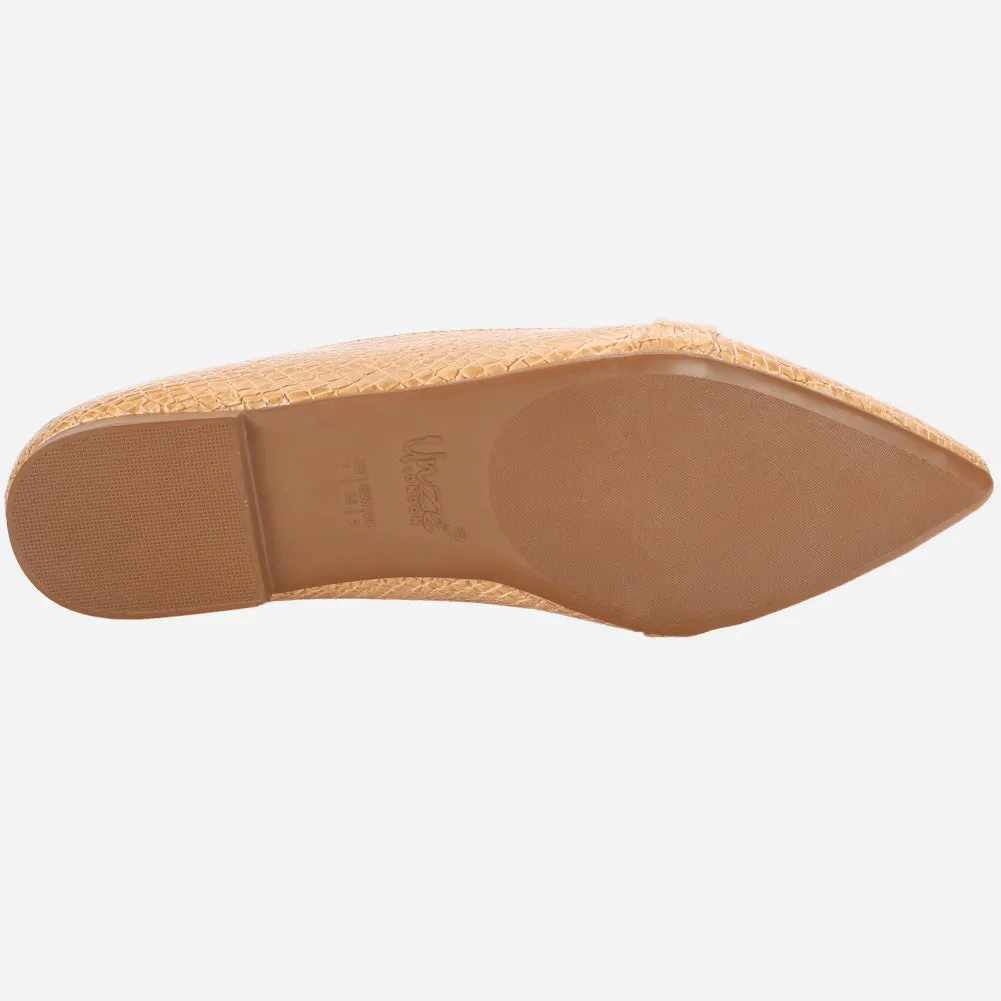 Women's "POLLI" Pointed Toe Slip On Flat Pumps